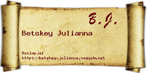 Betskey Julianna névjegykártya